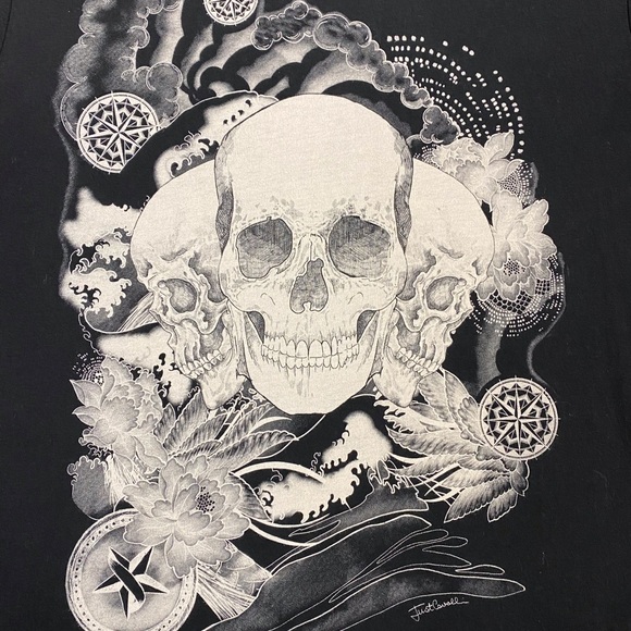 Rare JustCavalli Skull Tee Unisex - Picture 2 of 10
